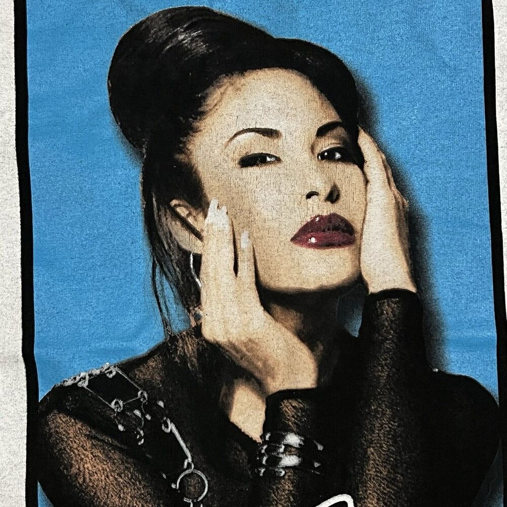 VTG Selena Quintanilla La Reina The Queen Portrait Rap Tejano T Shirt Sz Large - Picture 3 of 9